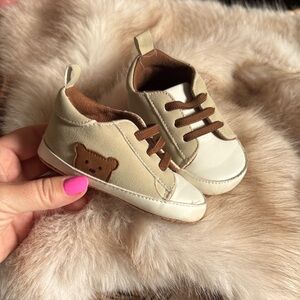 Adorable Cream and Brown Kids Shoes